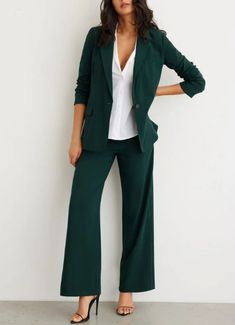 Elegant Semi-formal Full-length Pantsuit, Elegant Full-length Semi-formal Pantsuit, Chic Tailored Suits, Elegant Fitted Pantsuit With Trousers, Chic Tailored Full-length Suits, Fitted Wide Leg Suits For Office, Elegant Party Suits, Elegant Wedding Dress Pants, Elegant Dress Pants For Wedding