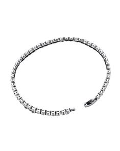 a silver bracelet on a white background