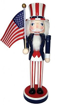 a patriotic nutcracker with an american flag on it's head and arms