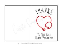 Nurse preceptor thank you card free printable pdf Nurse Preceptor, Teacher Thank You Cards, Nursing Teacher