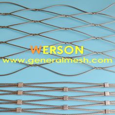 several different types of wire mesh on a blue background with the words, werson