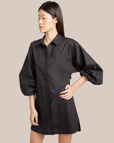 Clara Open-Back Button Down Dress  |  Modern Citizen Dress Modern, The Button, Modern Dress, Button Down Dress, Open Back, Button Downs, Academic Dress, Black Dress, Clothes