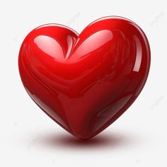 a red heart shaped object is shown on a white background, with clipping shadows