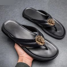 Enrich your shopping list wisely at GeraldBlack.com. Men's Summer Punk Style Genuine Cowhide Leather Flip Flop Slippers #menshoes2017 #menshoestyle #menshoesfashion #shoestyle #menshoestore #menshoesoninstagram #menshoesforsale #menshoesshop #menshoes #menshoes2019 #menshoesimport #menshoeshop #menshoesph #shoesforsale #menshoesstyle #menshoesonline #menshoes2018 #menshoesfashions #shoesaddict #menshoesaddict #shoestore Summer Punk, Stylish Flip Flops, Mens Beach Shoes, Punk Shoes, Mens Leather Sandals, Rubber Sandals, Door Glass, Leather Flip Flops, Estilo Punk