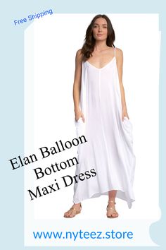 Make a statement with our Elan maxi dress cover up! This beautiful piece features V-back detail, adjustable spaghetti straps and an asymmetric hemline for a flattering silhouette. With its lightweight, flowy fabric, this dress is perfect for hitting the beach or lounging poolside while still looking and feeling your best. With a choice of colors, you can match this dress with your favorite accessories for a stunning look that you will love. White Spaghetti Strap Dress For Beach Party, Casual White Maxi Dress For Beach Wedding, White Spaghetti Strap Maxi Dress For The Beach, Elegant White Maxi Dress For Beach Party, White Maxi Dress For Beach Wedding Vacation, Flowy White Beach Dress With Spaghetti Straps, White Flowy Beach Dress With Spaghetti Straps, White Spaghetti Strap Beachwear Dresses, White Sundress Maxi Dress For Vacation