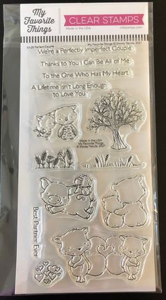 clear stamps featuring animals and trees