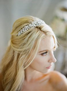 Gold Crystal Bridal Headband LINA Headpiece | EDEN LUXE Bridal Gold Headpiece, Beautiful Tiaras, Gown Photos, Headband Tiara, Crystal Headband, Floral Headpiece, Bridal Show, Wedding Headband, Bridal Crown