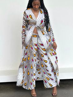 African Matching Pant Suit for Women,african Clothing for Women,african Women Top and Pant,african Women Suit,african Gift for Her - Etsy Vietnam Elegant Multicolor Matching Set, Elegant Multicolor V-neck Sets, Multicolor Palazzo Set For Spring Party, White Pant Set For Spring Party, White Wide Leg Sets For Party, Chic Multicolor Wide Leg Sets, Fitted Multicolor Sets With Long Pants, Fitted Multicolor Long Pants Sets, Chic Printed Wide Leg Sets