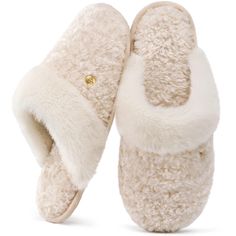 PRICES MAY VARY. CHIC DESIGN: The combination of faux alpaca upper and fluffy collar makes our slippers layered. The bright metal brand buckle further enhances the sophistication of our shoes. Their slip-on design increases ease of wearing and is suitable for all seasons COMFORTABLE MATERIALS: Soft faux alpaca upper and lining keep your feet warm and comfortable. The additional faux wool collar adds to the overall warmth, giving you double comfort CLOUD-LIKE MEMORY FOAM: With a high-density memo Cozy Fluffy Flat Slippers, Winter Faux Fur Flat Slippers, Fluffy Faux Fur Flat Slippers, Fluffy Flat Faux Fur Slippers, Winter Super Soft Beige Slippers, Super Soft Beige Winter Slippers, Beige Super Soft Winter Slippers, Fluffy Beige Slippers For Winter, Fluffy Beige Winter Slippers