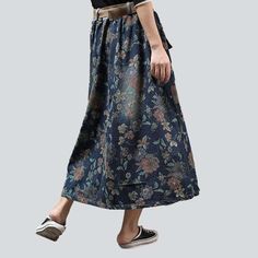 Introducing the 2023 Spring-Summer Collection's cargo jeans skirt with flowers a fresh take on urban flair that is sure to make you stand out! This tall-waisted. long. and painted piece is the perfect blend of contemporary trendy and nostalgic grunge. with a unique distressed pattern and rubber closure for maximum comfort and style.Why It's A Must-Have Grunge Vibes: Embrace the '90s vibe without compromising on sophistication. Distinctive Design: The unique distressed pattern and rubber closure Summer Relaxed Fit Denim Skirt, Casual Baggy Skirt For Spring, High Waist Floral Print Skirt For Summer, Baggy Casual Denim Skirt For Spring, Casual Baggy Denim Skirt For Summer, Baggy Casual Denim Skirt For Summer, Floral Print Long Skirt For Summer, Summer Denim Skirt With Pockets And Relaxed Fit, Cotton Floral Print Skirt