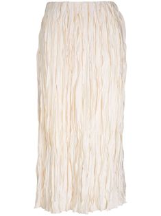 cream white satin weave fully pleated bias cut slip-on style mid-length Wedding Guest Looks, Satin Midi Skirt, City Dress, Summer Beach Wear, Ballet Flat Shoes, White Satin, Lady Dior, Cream White, Mid Length