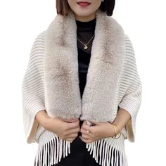 PRICES MAY VARY. 👚👚【2023 New Faux Fur Shawl】Be creative with this shawl. You can wear it as a wrap-around skirt, a fashionable shawl to give length to your upper body, or even a tube top to show off your neck and arms. 👚👚【Easy Matching】This fur shawl cardigan is classic and basic, you can pair with your jeans, simple camisole or shirt blouse, It can accompany you from autumn to winter. 👚👚【One Size is Suit Most Size】 Artificial fur shawl with buttonless cardigan design. Perfect for brides, Bride Winter Shawl, Evening Shawls Fur, Cheap Winter Shawl Poncho, Dressy Cardian Sweaters With Fur, Dillards Womens Winters Chals, Cheap Shawl For Women As Gift, Cheap Party Cardigan For Winter, Cheap Fleece Shawl Tutorials, Bridesmaid S Fur Shawl Set