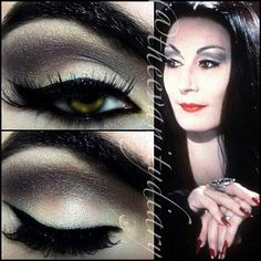 #MorticiaAddams "Perfection Achieved" #makeup #inspiration Morticia Addams Makeup, Addams Makeup, Addams Family Musical, Halloweenský Makeup, Gomez And Morticia, Halloween Vampire, Halloween Costumes Makeup