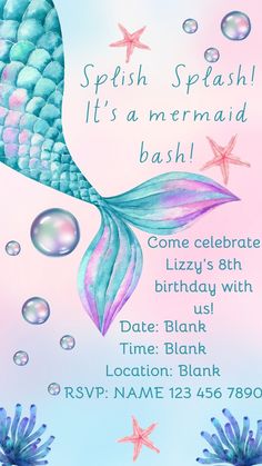 a mermaid birthday party with bubbles and stars