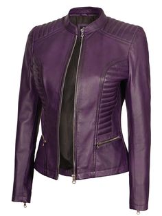 Rachel Womens Purple Biker Leather Jacket Peplum Leather Jacket, Confident Fashion, Asymmetrical Leather Jacket, Dream Boutique, Purple Leather Jacket, Leather Jacket For Women, Moto Leather Jacket, Leather Jackets For Men, Varsity Jacket Women