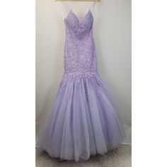 Christina Wu Mermaid Prom Dress Sz 0 Lilac Train Lace Embroidered Shimmer Fairy *Sweetheart Neckline With Spaghetti Straps *Lace Embroidery *Sequins To Add Sparkle *Shimmery Tulle Mermaid Skirt, Multiple Layers. *Lace Up Back Detail *Sweep Train *Fitted, Non-Stretch Bodice, Drop Waist Style Condition: Several Small Flaws On The Skirt (Snags And Tears). Most Flaws Are Near The Hem. Please Review Photos For Details. A Few Loose Appliques. The Back Straps Are Frayed In Spots. The Small Piece Of Mesh Between The Bust Has Discoloration. Although There Are Several Small Flaws, The Dress Is In Overall Great Condition. Most Flaws Are Not Noticeable. Pit To Pit: 15", Waist: 25", Length (Not Pictu Christina Wu, Mermaid Prom Dress, Fairy Coloring, Mermaid Skirt, Lace Embroidery, Mermaid Prom Dresses, Drop Waist, Sweetheart Neckline, Prom Dress