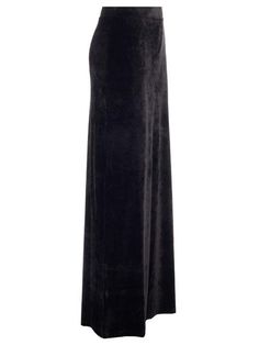 Indulge in the ultimate luxury with this exquisite velvet long skirt. Crafted with a drawstring elastic waistband, it exudes elegance and sophistication. The combination of 79% viscose, 2% elastane, and 19% polyamide ensures a comfortable and flattering fit, making it the perfect addition to your designer fashion collection. Elevate your wardrobe with this opulent velvet skirt that is designed for those who appreciate the finer things in life. Whether you're attending a special event or simply w Velvet Long Skirt, Black Fr, Skirt With Elastic Waistband, Balenciaga Black, Long Skirts For Women, Velvet Skirt, Leather Cap, Casual Top, Casual Bags