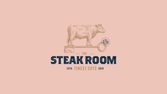 the steak room logo with a cow on it's head and an inscription that says steak