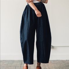 Searching For These Pants In Black Or Denim Black Denim Straight Pants, Black Denim Wide Leg Pants With Pockets, Casual Indigo Straight Pants, Baggy Indigo Cotton Bottoms, Baggy Indigo Bottoms With Pockets, Indigo Baggy Bottoms For Spring, Dark Wash Wide Leg Cropped Pants With Relaxed Fit, Casual Indigo Pants With Loosely Fitted Hips, Indigo Cotton Wide Leg Pants With Relaxed Fit