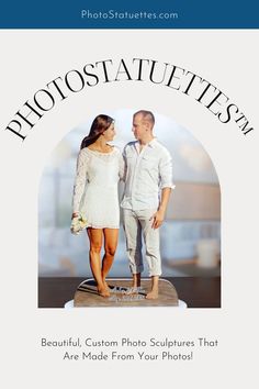 a couple standing next to each other in front of a white background with the words photostat