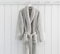 Teddy Bear Faux Fur Bath Robe | Pottery Barn Fluffy Bathrobe, Gray Teddy Bear, Bath Robes For Women, Satin Long Sleeve, Hat Style, Faux Fur Throw, Size 16 Dresses, Pottery Barn, Floppy Hat