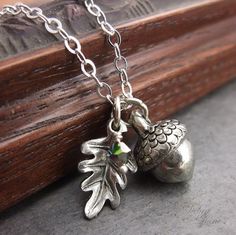 Silver Acorn Necklace  Acorn Pendant Silver Oak Leaf by DebraDane, $34.00 Acorn Jewelry, Oak Leaf Necklace, Acorn Pendant, Acorn And Oak, Acorn Necklace, Silver Oak, Oak Leaves, Celestial Jewelry, Leaf Jewelry