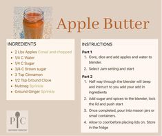 an apple butter recipe is shown with instructions