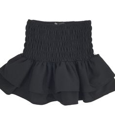 New Zara Tiered Stretch Ruffled Mini Skirt Size Small Womens Solid Black Micro S Waist Laying Flat 13” Length 15.5” Cheap White Zara Skirt, Trendy Tiered Skort For Night Out, Solid Skirt With Ruffle Hem For Party, Trendy Party Skort With Ruffled Skirt, Casual Tiered Mini Skirt For Parties, Trendy Ruffled Skort For Party, Trendy Ruffled Skort For Night Out, Party Skirt With Ruffle Hem In Solid Color, Solid Party Skirt With Ruffle Hem