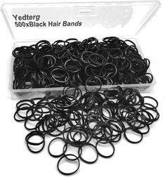 Black Elastic Hair Bands, Yedtreg 500pcs Small Hair Rubber Bands with Box, Soft Mini Hair Elastics Ties Bands for Women Hair, Kids Hair, Braids Hair, Beard etc 【Product Size】The black mini hair ties having 1 mm thickness and 1.5 cm length. These hair bobbles are have good elasticity.They can be stretched up to 8-10 cm easily. 🥝【Material】 The black hair bands are made of 100% real rubber material. These black loom bands are durable and stretchable. They are not too thin to snap, neither too thick for use. Kids Hair Braids, Black Hair Band, Hair Rubber, Skin Care Salon, Beard Hair, Hair Bobbles, Hair Kids, Braids Hair