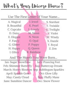 what's your unicorn name?