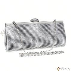 Bird in Bag - Luxurious Diamond Evening Bags: Elegant and Sophisticated Handbags with Metal Chain for Parties, Weddings, and Proms - Perfect Gift Set for Women on New Years and Valentines Day Elegant Shoulder Bag With Chain Strap As Gift, Elegant Chain Clutch, Elegant Clutch With Chain As A Gift, Elegant Clutch With Chain Detail For Gifts, Elegant Clutch With Chain For Gift, Formal Rectangular Shoulder Bag With Chain, Elegant Chain Evening Bag As Gift, Elegant Rectangular Bag With Chain Strap, Elegant Event Clutch With Chain Detail