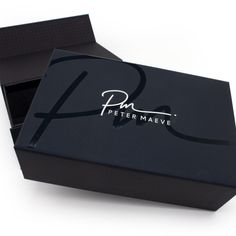 a black box with the word peter mave written in white ink on it's lid