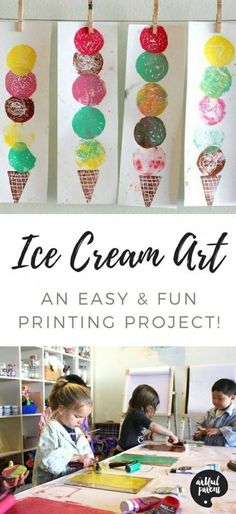 an easy and fun ice cream art project for kids