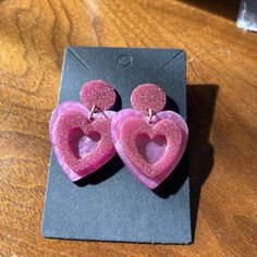 Heart Stud Earrings - Valentines - Cute - Fun - Unique Valentine Day Earrings, Valentine’s Day Earrings, Valentines Earrings, Heart Stud Earrings, Etsy Ideas, Earrings Cute, Heart Studs, Heart Earrings Studs, Resin Jewelry