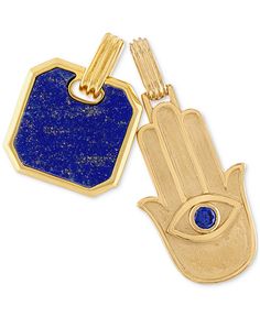 in stock Jewelry Repair, Hamsa Hand, Dog Tag, Men's Jewelry, Gold Plated Sterling Silver, Lapis Lazuli, Online Jewelry, Dog Tags, Cubic Zirconia