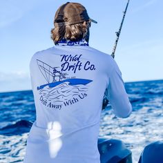 White CC Performance Shirt - Wild Drift Co Women's Fishing Shirts, Fishing Rod Shirt, Bass Fishing Hoodies, Offshore Fishing, Fishing Photography, Wardrobe Accessories, Fishing Charters, Fishing Gear, Fishing Outfits