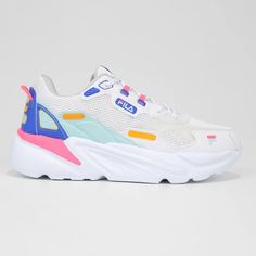 Tênis Fila Street Fit Feminino - Branco+Azul Royal | Netshoes 2023 Wishlist, Sketchers Sneakers, Hoka Running Shoes, Running Shoes, Magazine, Running, Sneakers, Design