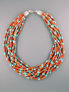 Southwest Jewelry, Diamond Solitaire Necklace, Necklace Pendants, Coral Jewelry, Orange And Turquoise, Like Animals, Sleeping Beauty Turquoise, Native American Art, Bijoux Diy