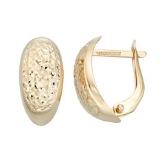 Your style will be unmatched when you don these exquisite 14k gold textured hoop earrings. EARRING DETAILS Diameter: .59 in. Closures: leverback Metal: 14k gold Size: One Size. Gender: female. Age Group: adult. Formal Small Hoop Earrings With Hammered Detail, Formal Small Hoop Hammered Earrings, Elegant Hammered Oval Hoop Earrings, Elegant Oval Hammered Hoop Earrings, Formal Hammered 14k Gold Hoop Earrings, Formal 14k Gold Hammered Hoop Earrings, Elegant 14k Gold Hammered Hoop Earrings, Elegant Hammered 14k Gold Huggie Earrings, Elegant Hammered Huggie Earrings