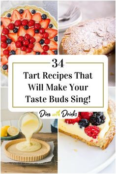 Collage of 4 tart recipes. 4 Inch Tart Recipes, Sweet Tart Recipes Desserts, Tart Pan Recipes Desserts, Breakfast Tarts Recipe, Tart Pan Recipes, Tart Recipes Dessert, Tarte Recipes, Breakfast Tart, Cheesecake Tarts