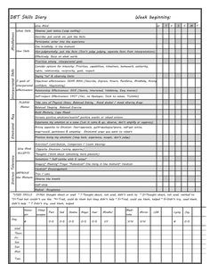 DBT Diary Card. Dbt Therapy, Dbt Skills, School Social Work, Mental Health Counseling, Therapeutic Activities, Counseling Activities, Art Therapy Activities