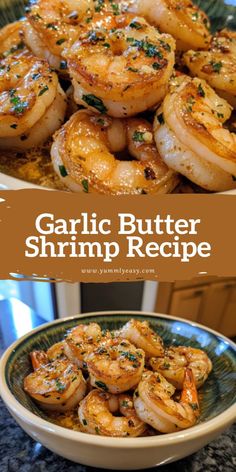 garlic butter shrimp recipe in a bowl