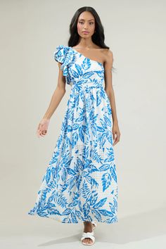 Polly Floral Ruffle Maxi Dress – Sugarlips One-shoulder Ruffled Maxi Dress For Brunch, One-shoulder Maxi Dress For Garden Party, Floral Print One Shoulder Dress For Brunch, One Shoulder Maxi Dress For Beach, Garden Party One Shoulder Maxi Dress With Ruffles, Garden Party One-shoulder Maxi Dress With Ruffles, One-shoulder Ruffled Maxi Dress For Garden Party, One-shoulder Ruffled Maxi Dress For Beach, One-shoulder Maxi Dress With Ruffles For Garden Party