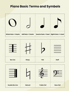 an image of musical instruments and symbols in the style of sheet music, including trebles