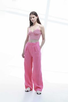 fibflx women's clothes linen pants high waisted hot pink wide legs Pink Wide Leg Pants For Summer Vacation, Pink Wide Leg Pants For Vacation, Trendy Linen Pants For Day Out, Spring Pink Loose Fit Wide Leg Pants, Spring Pink Wide Leg Pants With Loose Fit, Pink High-waisted Wide Leg Pants For Vacation, Trendy Pink Wide Leg Pants For Summer, Chic Relaxed Fit Pink Pants, Pink Linen Bottoms For Spring