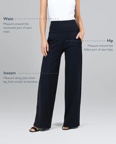 High Waist Wide Leg Pant - Black | KiraGrace | KIRAGRACE Chic Black Wide-leg Dress Pants, Sleek Black Wide-leg Pants, Non-stretch Black Cotton Wide Leg Pants, Versatile Black Wide Leg Pants With 4-way Stretch, Black Wide-leg Rayon Pants, Yoga Bottoms, Wide Leg Yoga Pants, Black Flare Pants, Black Yoga Pants