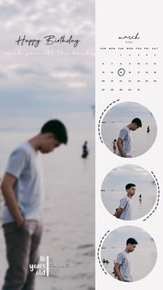 a man standing on top of a beach next to the ocean with his hands in his pockets