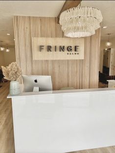 the front desk of a hair salon