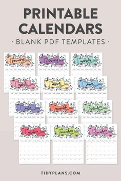 the printable calendar is shown with colorful flowers and leaves on it, as well as an