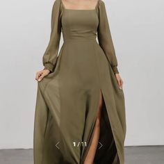 Olive Green Baltic Born Dress Never Worn Before! Long Sleeve Bridesmaid Dress, Winter Formal Dresses, Olive Dress, Baltic Born, Mode Abaya, Olive Green Dresses, Guest Attire, Rust Dress, Dress Dusty